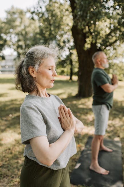 Person meditating in a serene environment